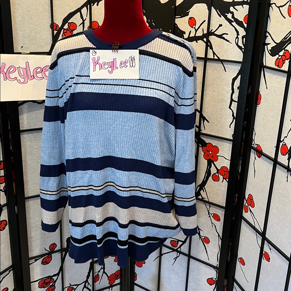 #89. 🪷 striped sweater. Investments. 3x